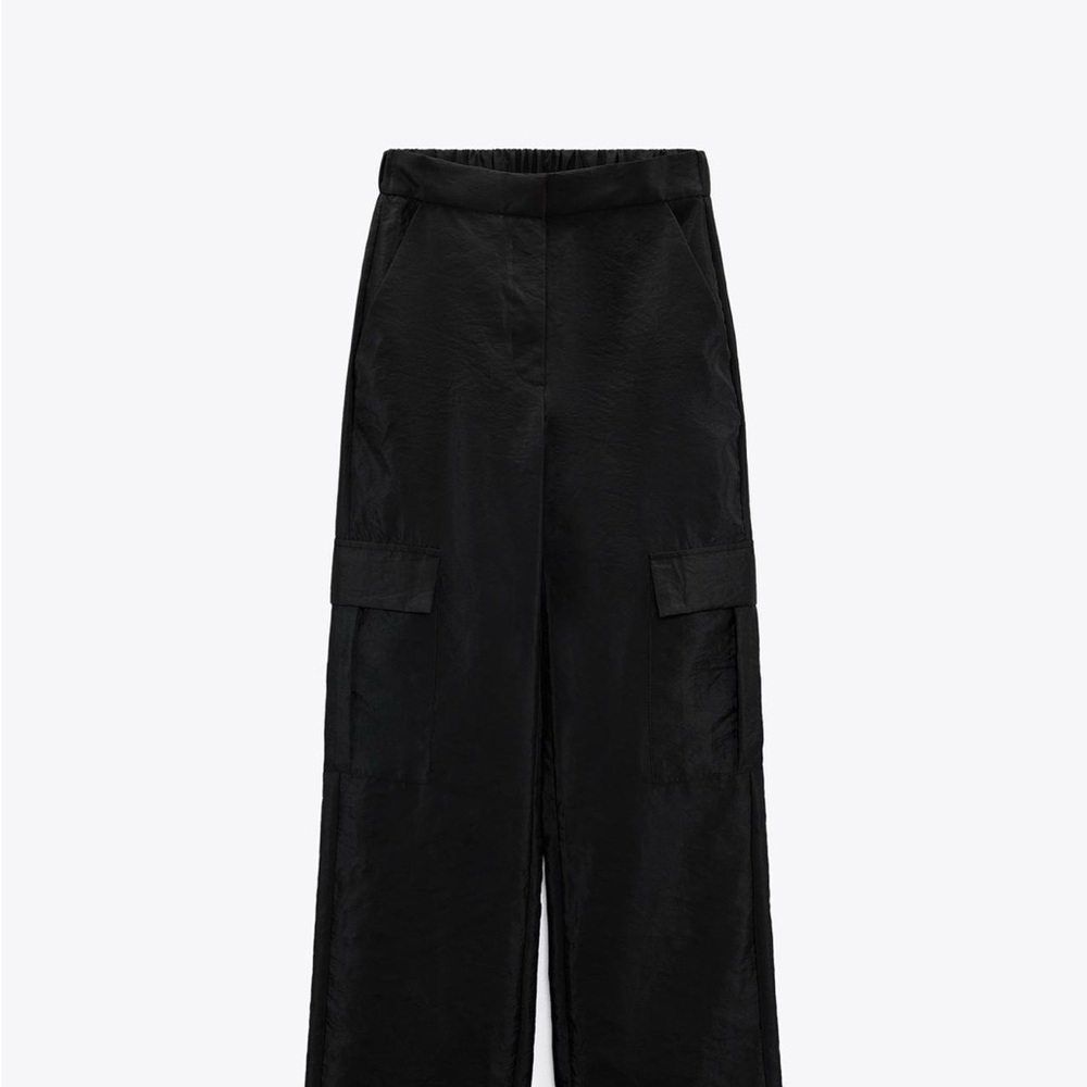 Zara Black Wide-Leg Women's Pants